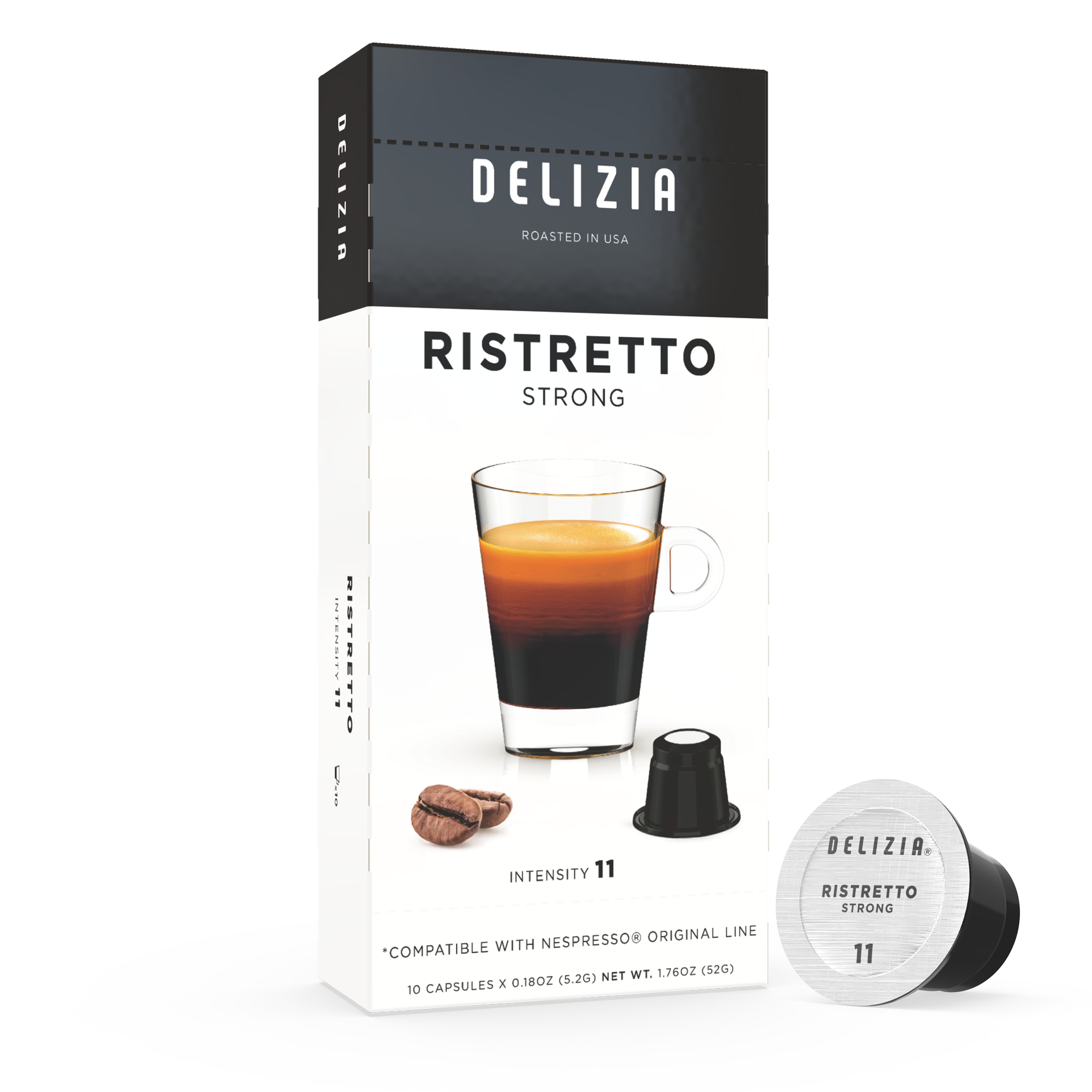 Delizia Coffee Ristretto Italiano Nespresso Capsules Compatible Pods –