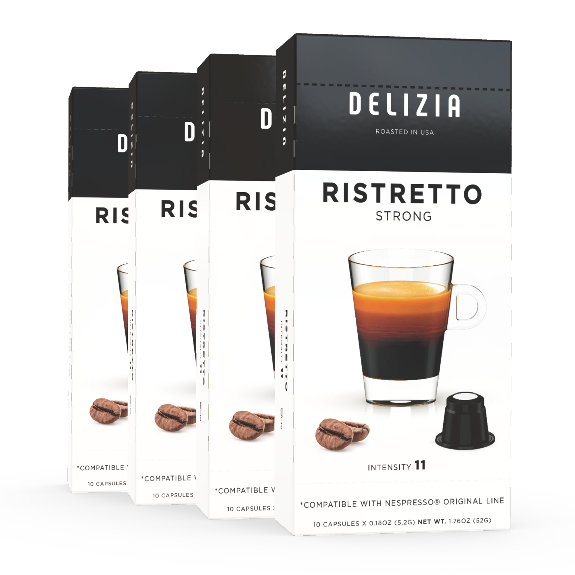 Delizia Coffee Ristretto Italiano Nespresso Capsules Compatible Pods –