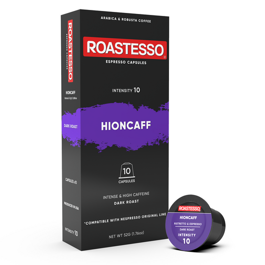 Hioncaff, Intensity 10, brew as Ristretto & Espresso Nespresso original Line Compatible Capsules