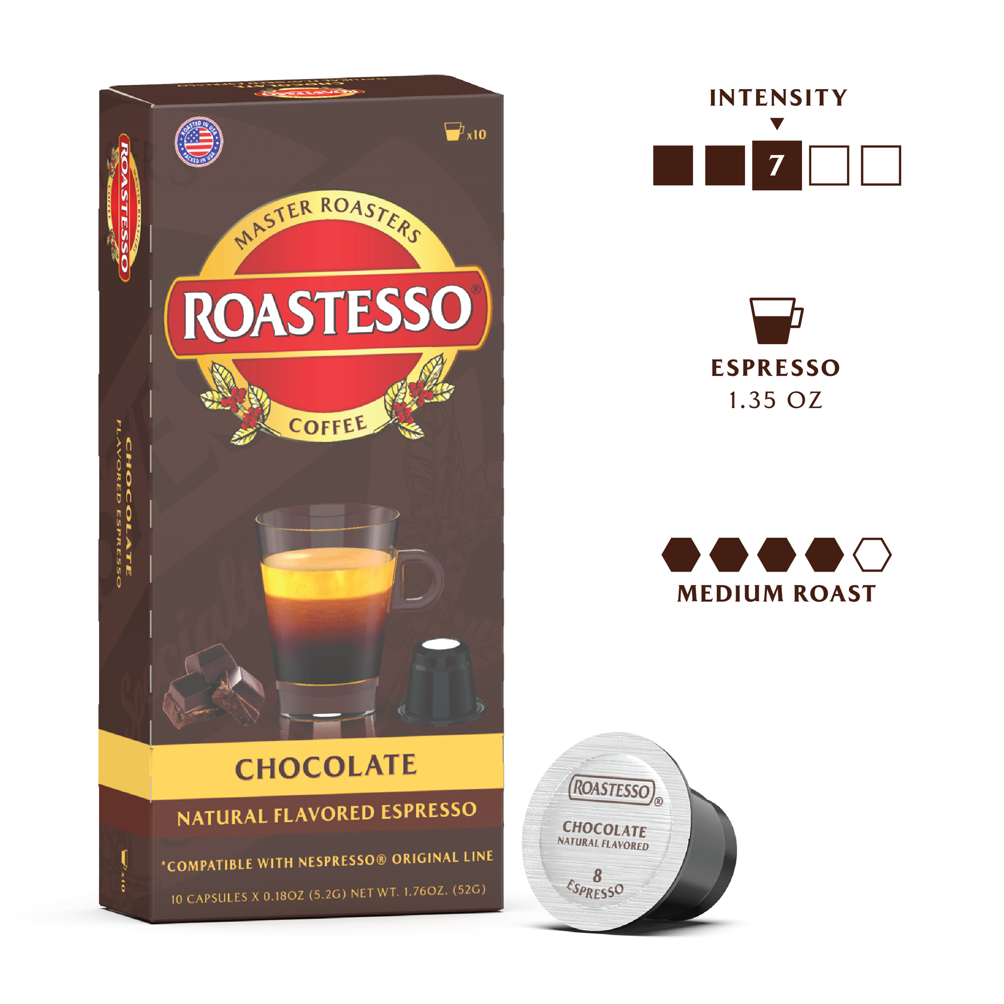 Natural Chocolate, Flavored Espresso Pods